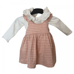 Check Pinafore Dress with Popper fastening top