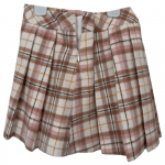 Fully lined Tartan pleated skirt/part elasticated waist
