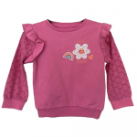 Flower/Rainbow sweatshirt with frill detail on shoulders