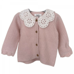 Cardigan with lace collar Button Fastening