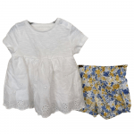 Broderie anglaise Dress with Floral pant set